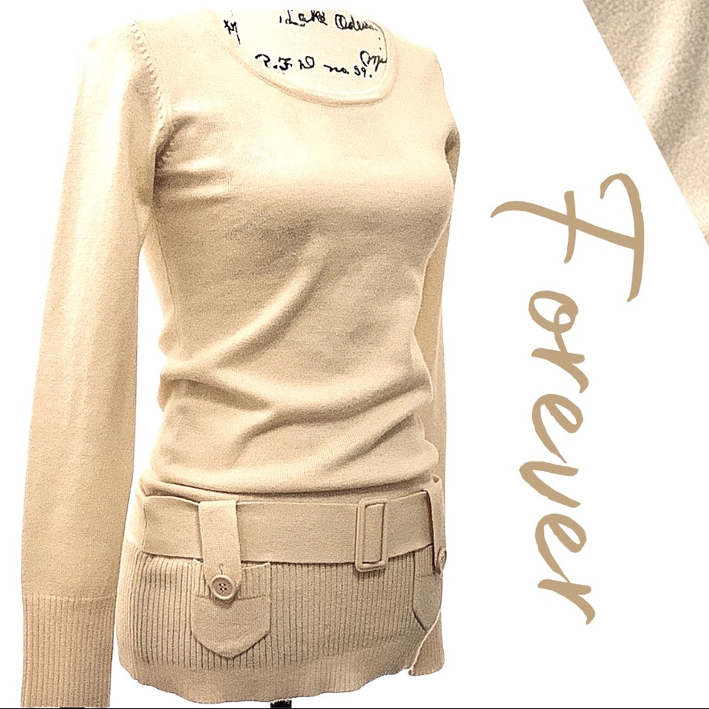 Forever Cream Cardigan Sweater size Small Women’s